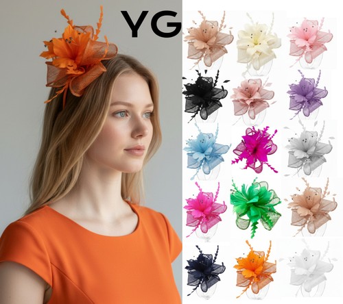 Small flower feather hair - small, hat
