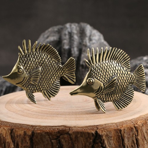 2pcs pair brass - fish, statue
