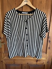 Two Danes Button Up Cardigan Jumper Short Steve Tan And Black Stripe