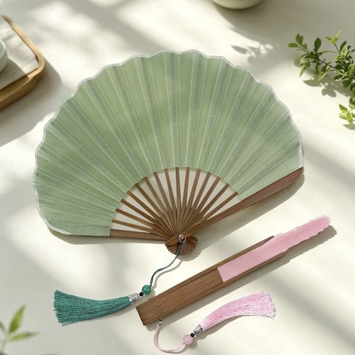 Mini shell fan cotton linen - mini,