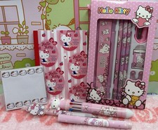 HELLO KITTY B6 Notebook Stationary Set Multi Colour Pen Highlighter Memo Bundle