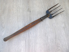 Vintage hand Fork. Garden tool. Medium / long  wooden handle. Made in England.