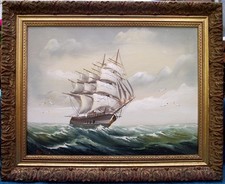 Oil on Canvas of Sailing Ship
