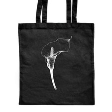 'Calla Lily Flower' Classic Black Tote Shopper Bag (ZB00025203)