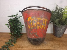 Vintage Rustic industrial Metal Fire Bucket Garden Planter Tub Hanging Basket