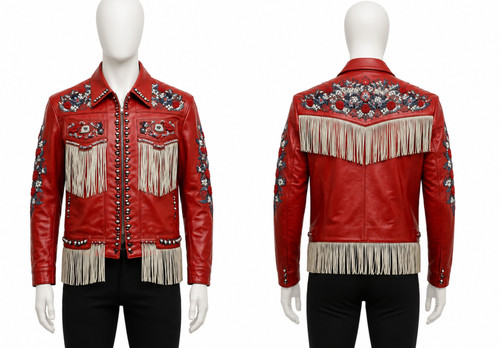 Men leather jacket boho - men's,