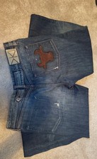 Vintage Seal Kay Leather Detailed Distressed Denim Men’s Jeans 34x34
