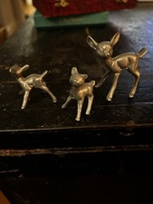 Vintage Bambi Figurine In Silver Plated.