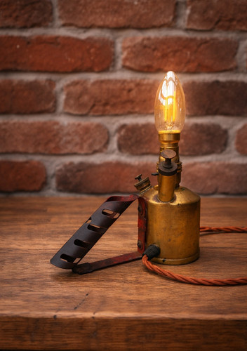 Vintage brass blow - brass, lamp