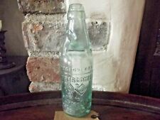 Antique Clear Glass Cod Bottle with its Marble Intact. W BISCOMBE PLYMOUTH