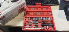 Socket Set Compact 46pcs 1/4" Metric Drive Ratchet Phillips Torx Bits Allen Key