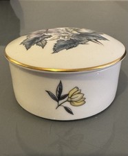 Royal Worcester woodland posy Lidded Trinket Box England Bone China vintage