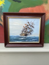 Vintage Maritime Oil Painting