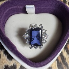 QVC Ring Statement Blue Stones
