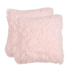 Sienna Set of 2/4 Large Fluffy Cushion Covers Pack Shaggy Sofa Chair Decor 22x22