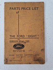Ford Eight & Fordson 5 CWT Van Parts Price List Dated Feb 1938 Genuine Ford Book