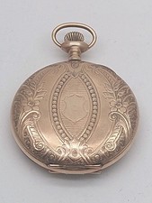 c1907 ANTIQUE GOLD PLATED WALTHAM WATCH  A.W.W Co  FULL HUNTER POCKET WATCH
