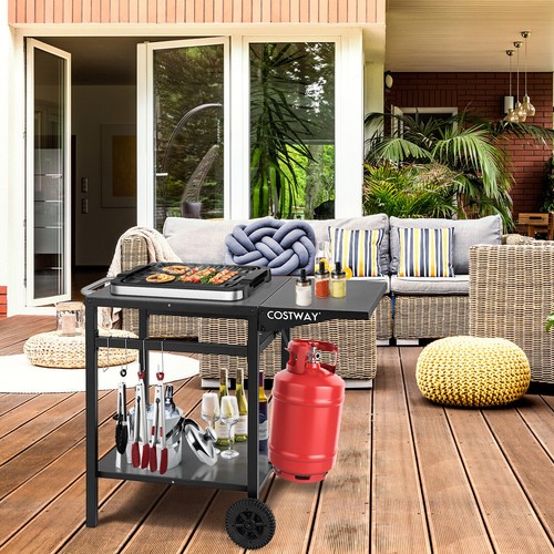 Dining cart double shelf pizza - cart,