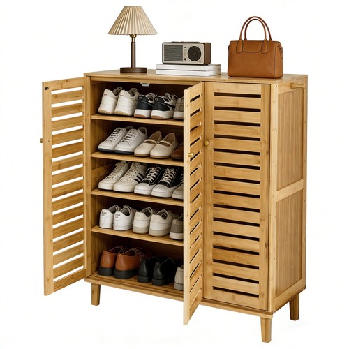 Bamboo shoe storage cabinet - bamboo,