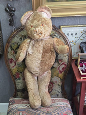 Antique Large Mohair Teddy Bear Jointed Limbs Straw Filled Approx 75cm