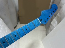 AAA Reverse headstock 22 fret blue gloss Flame Maple electric guitar neck parts
