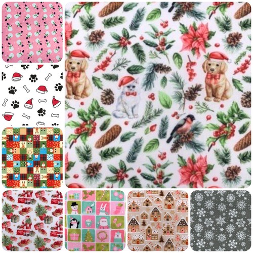Christmas poly cotton fabrics - christmas,