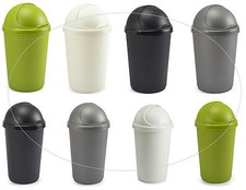 New 50/30L Litre Plastic Bullet Bin Rubbish Waste Bins Kitchen Dustbin Flap Lid