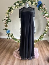 TED BAKER Maxi Dress Womens TB 2 UK 10 Black Chiffon Lined Boned Long NEW