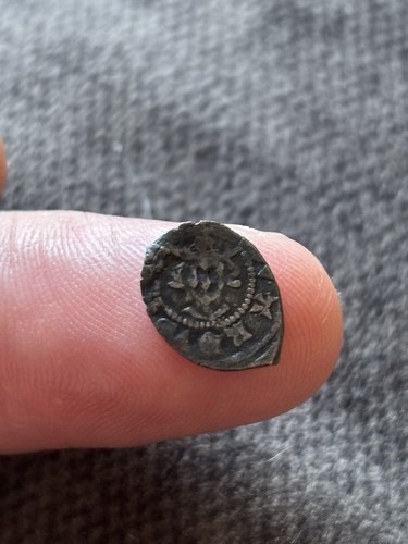 Medieval silver farthing from - silver,