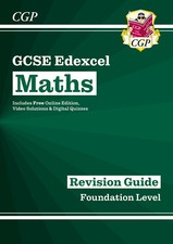 New CGP EDEXCEL MATHS GCSE GRADE 9-1 FOUNDATION LEVEL REVISION BOOK KS4 + Online