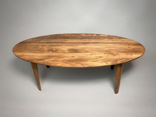Oval wooden coffe table - oval,