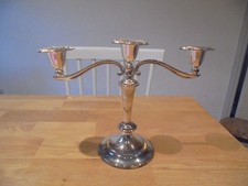 Vintage Silver toned  Candelabra Taper Candle Holder.Christmas table setting
