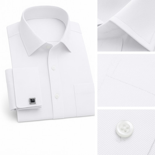 Men white cufflink - men's, cotton