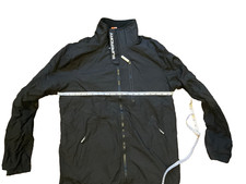 black with white detailing superdry coat