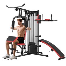 SPORTNOW Multi Gym Workout Station with Sit Up Bench, Push Up Stand, Dip Bars