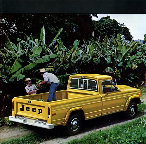 Vintage yellow jeep pickup - vintage,