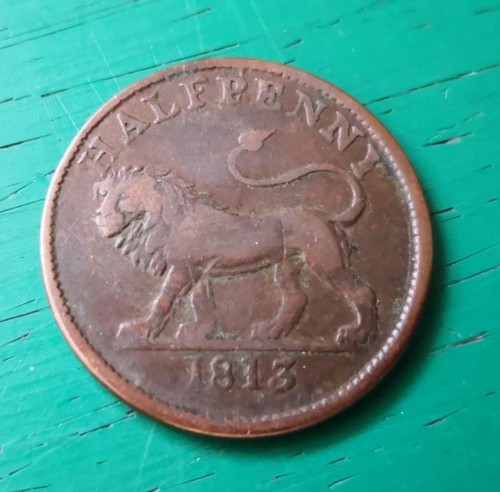 1813 lion half penny copper - penny,