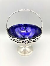GEORGE V STERLING SILVER BOWL w/ GLASS LINER, ADIE BROTHERS, BIRMINGHAM, 1930
