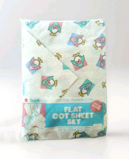 Vintage Australian Made Target 1980's Penguin Cot Flannelette Flat Sheet Set NEW