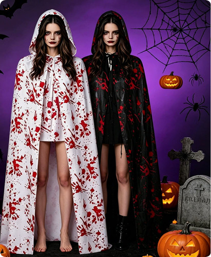 Halloween blood print cloak - halloween,