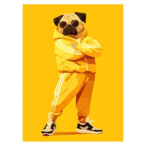 Pug tracksuit pop art - in,