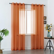 DUALIFE Terracotta Curtains 108 Inch Extra Length for Bedroom 2 Panel Sets Gromm