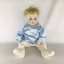 Vintage 1980’s 21” Byron Porcelain Doll Fair Hair Blue Eyes BCC 105 EB22JH