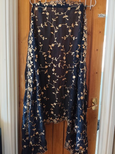 Navy blue dupatta indian - dupatta,