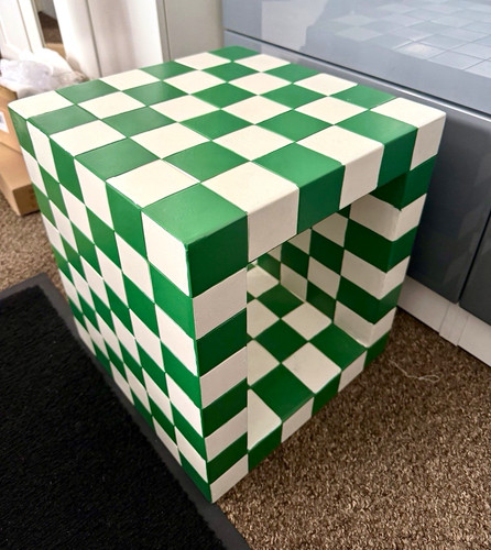 Green white checked cube - &,