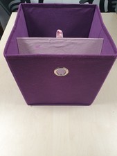 11"/28cm Square Collapsible Fabric Storage Box Purple