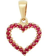 9ct gold ruby heart pendant