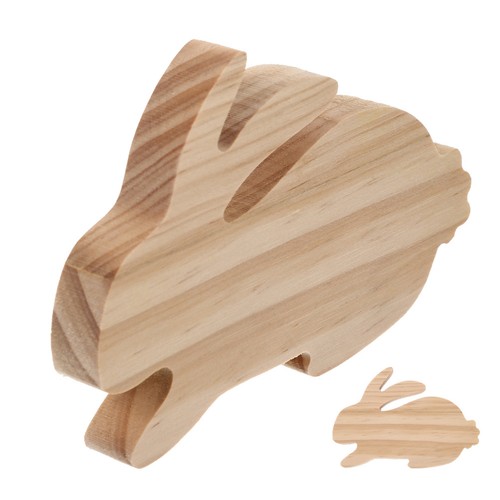 Rabbit wood block bunny - wood,