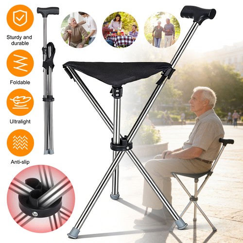 Folding cane seat portable - cane,