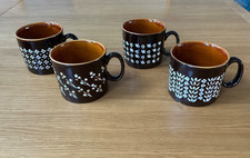 Retro Kilncraft Brown Floral Design Mugs